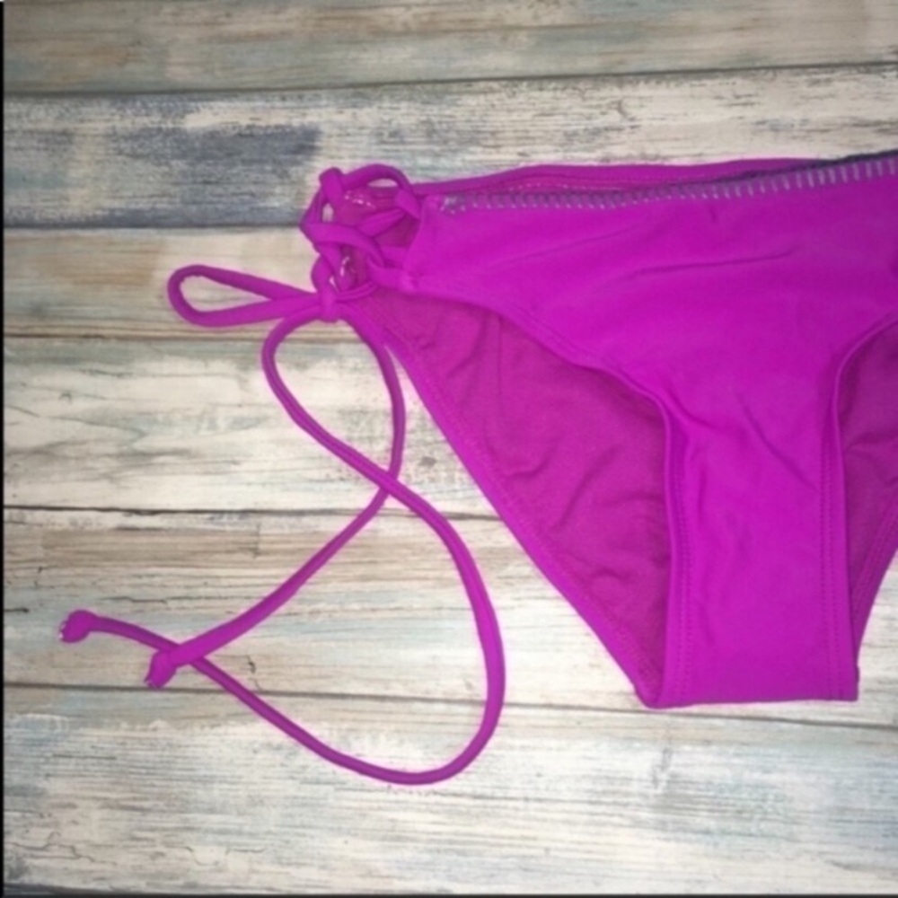 Xhilaration Purple Tie Side Bikini Bottoms Women’s Small String Swim Vibrant - Picture 3 of 5